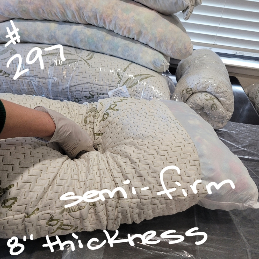 Bamboo #297 Pillow 8" Thick Shredded Memory Foam Semi-Firm Costco - Picture 5 of 16